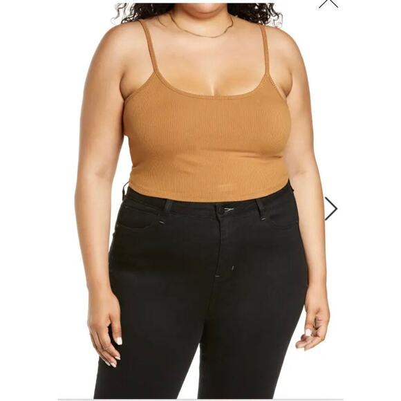4/$25 NWT BP. Crop Rib Camisole In Tan Dale 3X - Picture 1 of 1